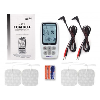 Body Clock 3 in 1 Combo + - elektroterapeuticky prístroj s 22 programy TENS, EMS, MASÁŽ