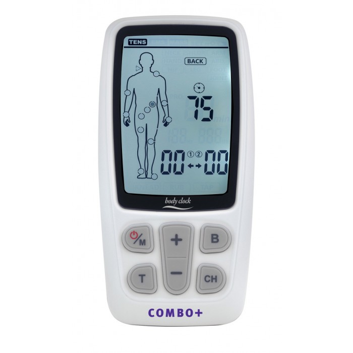 Body Clock 3 in 1 Combo + - elektroterapeuticky prístroj s 22 programy TENS, EMS, MASÁŽ