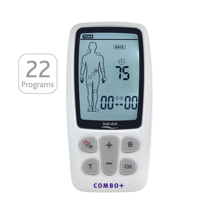 Body Clock 3 in 1 Combo + - elektroterapeuticky prístroj s 22 programy TENS, EMS, MASÁŽ