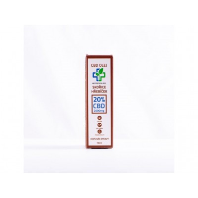 Hodsedoklidu.cz CBD kvapky 20% škorice a klinčeky v konopnom oleji natural (0,0 THC)
