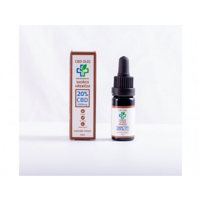 CBD kapky 20% skořice a hřebíček v konopném oleji natural (0,0 THC)