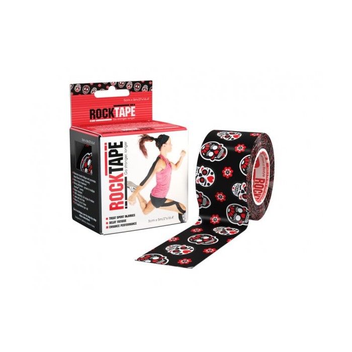RockTape -  kineziologická tejpovací páska - černé lebky